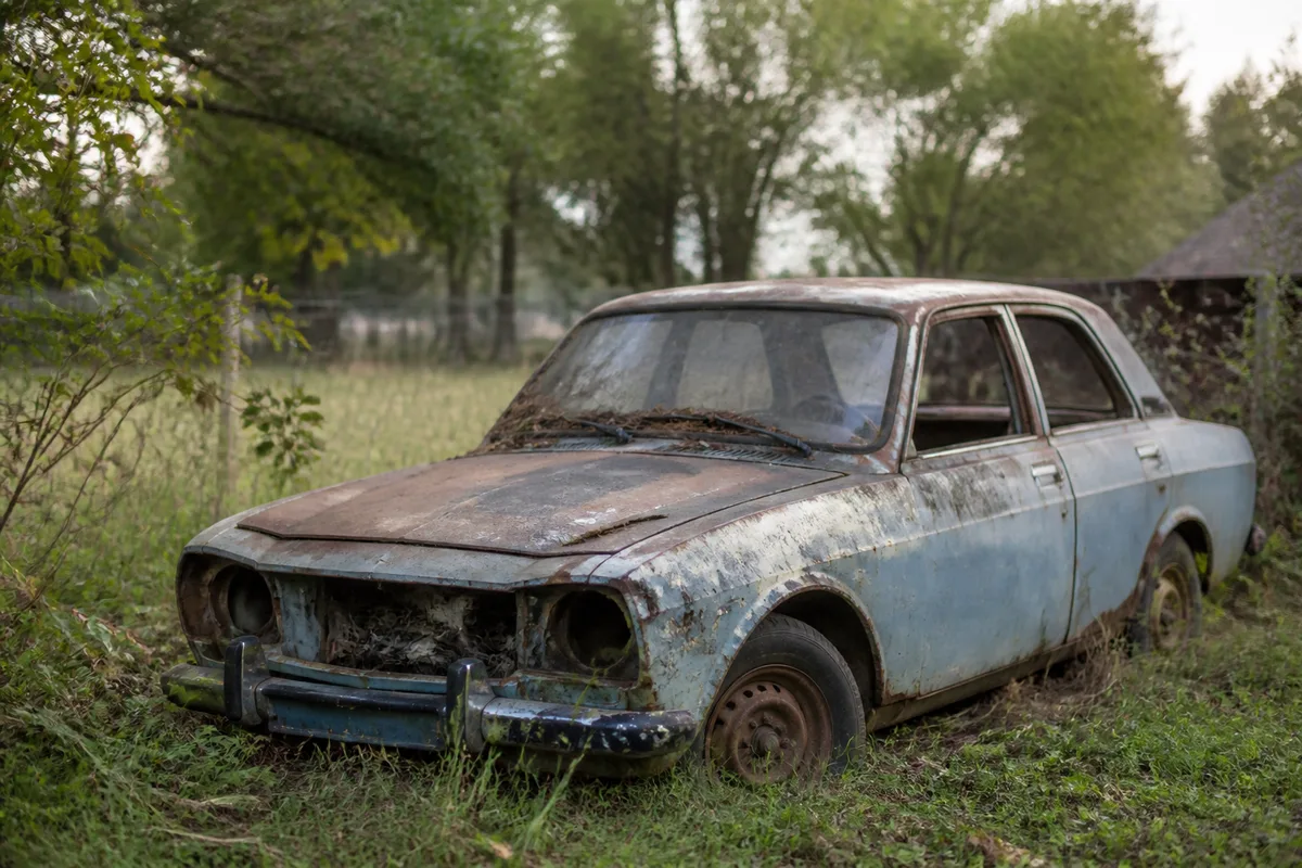 Épave abandonnée sur un terrain privé : que faire